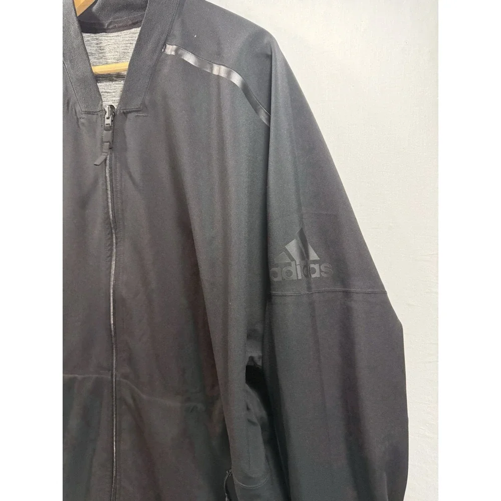 Adidas Mens ZNE Reversible Bomber Jacket Size XXL Full Zip Black/ Heather Gray